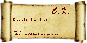 Osvald Karina névjegykártya